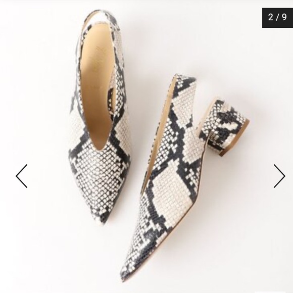 Snake Print Sling Back Shoes - Picture 4 of 11